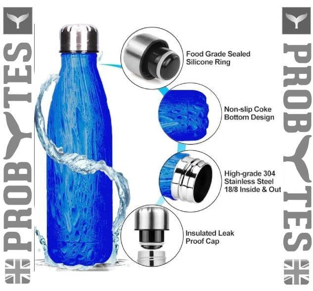 Stainless Steel Water Bottle Double Walled Vacuum Insulated Thermal Flask Sports