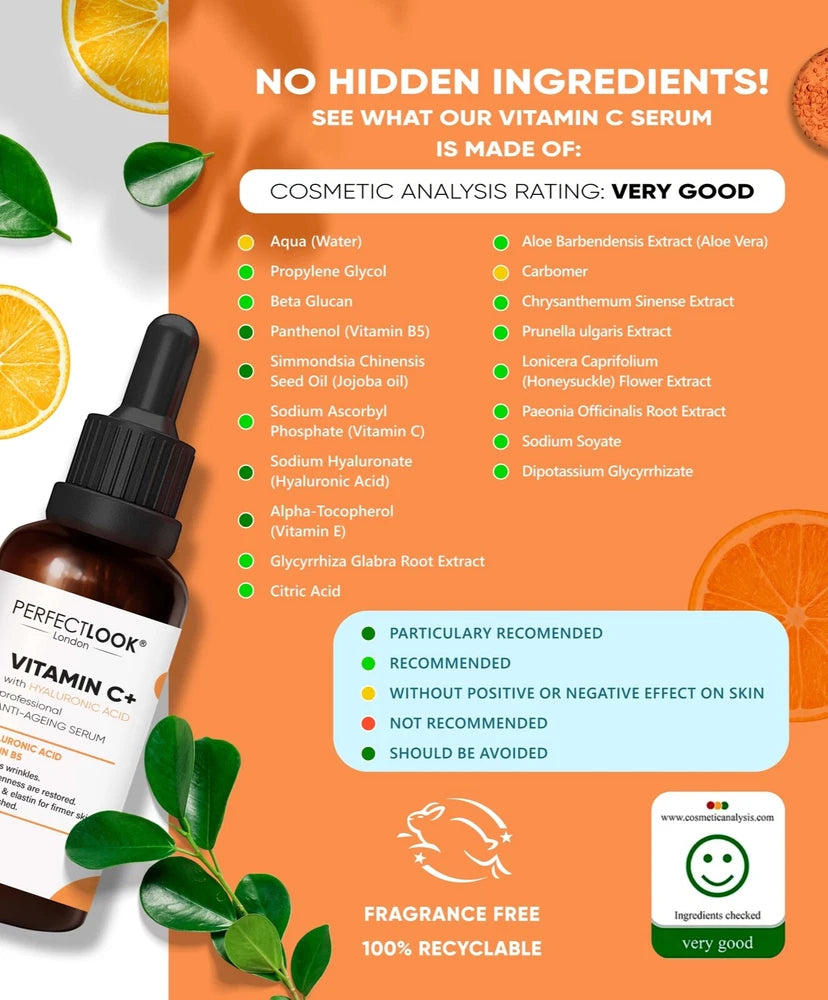 Vitamin C Serum for face 12% with Hyaluronic Acid Vitamin B5 & E Anti-Aging 30ml