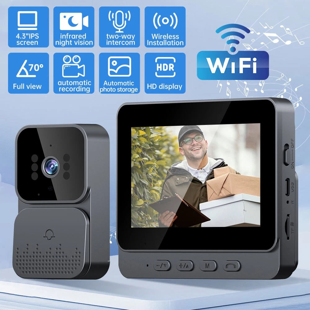 Smart Wireless Video Doorbell Security Streaming Camera Door Bell Intercom HD