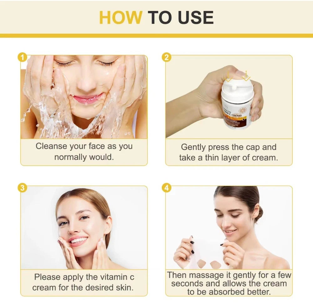 Vitamin C Cream Anti Aging 20% Vitamin Enriched With Aloe And Collagen Face Neck