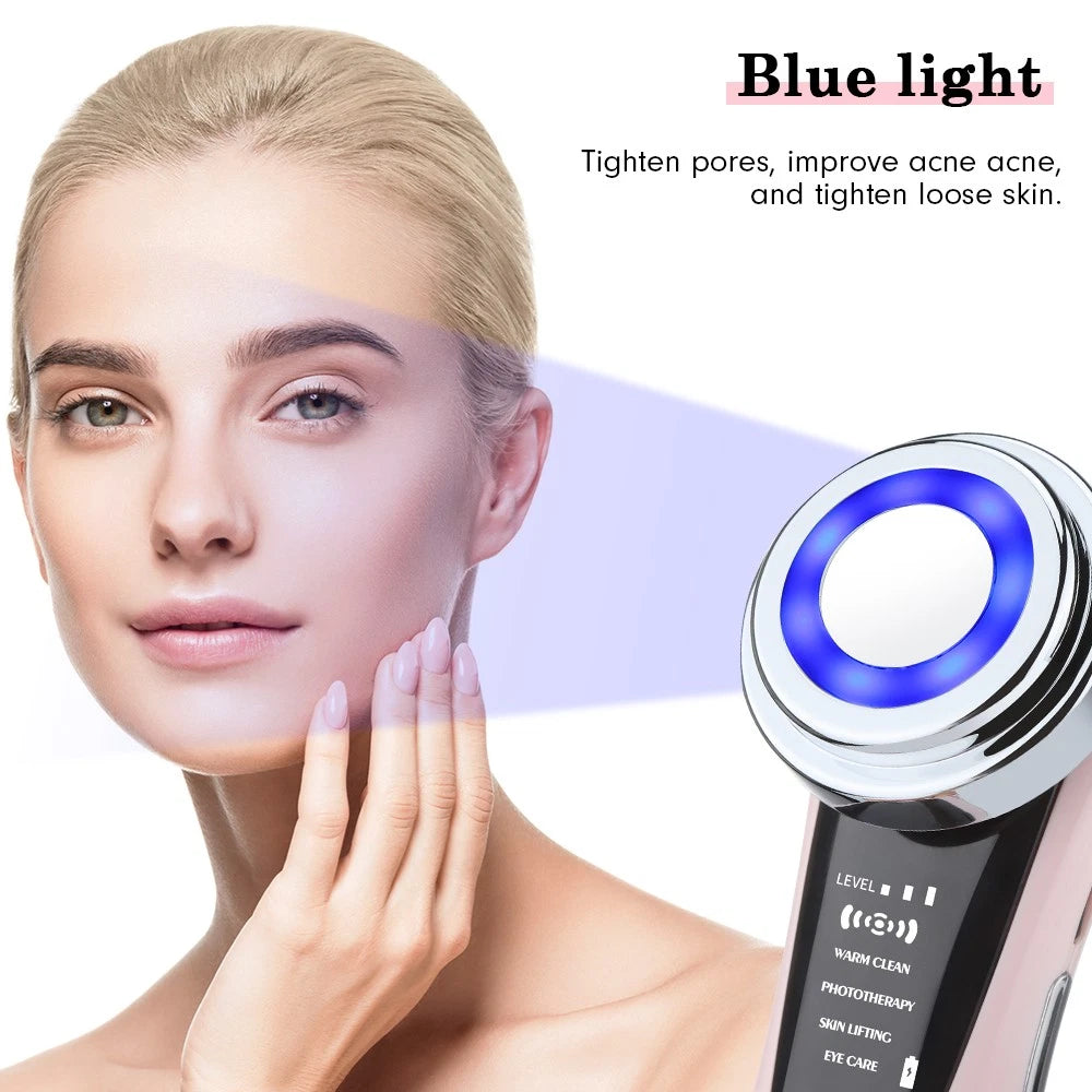 RF Facial Massager Skin Tightening Machine LED Light Photon Therapy Anti-aging