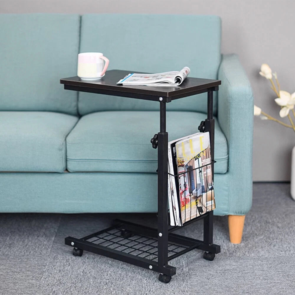 C-Shaped Movable Table Sofa Tea Desk Over Bed Side Tables Laptop Stand Workbench