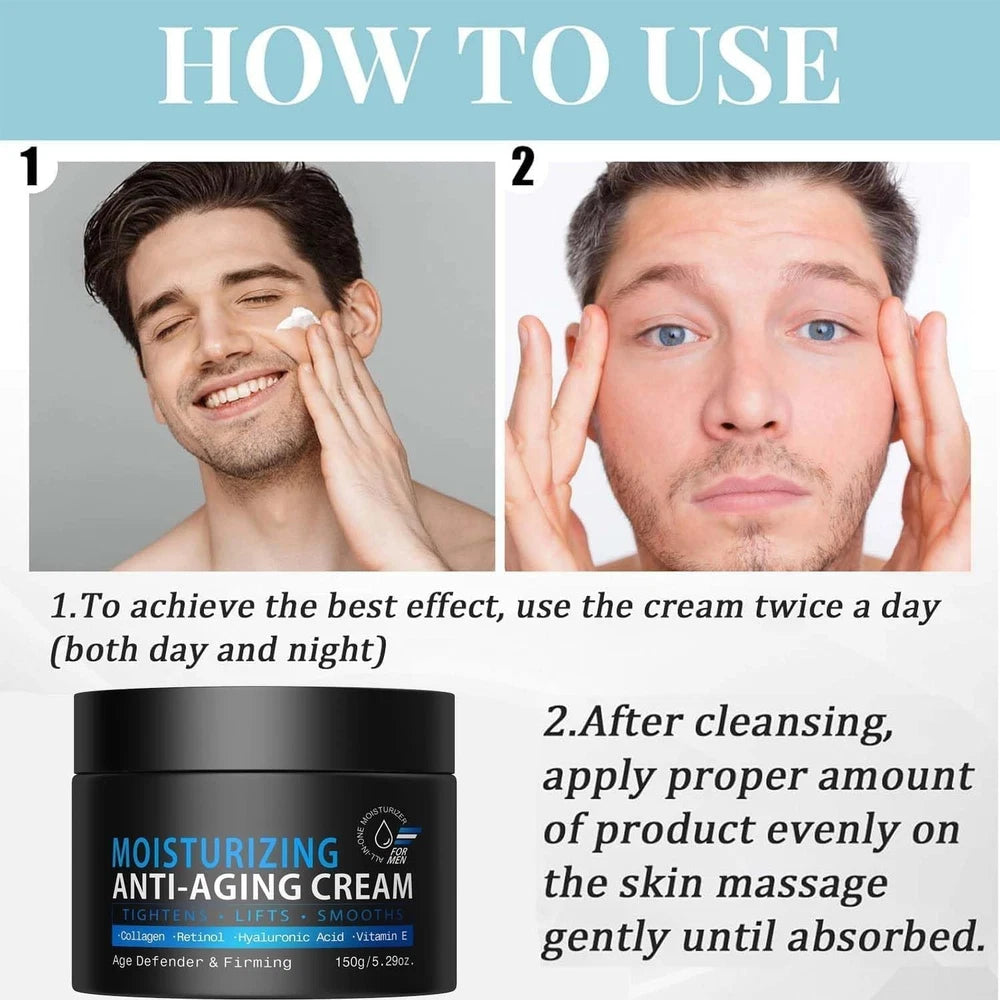 Men's Face Moisturiser Anti Ageing Cream Hydrating Face Lift Cream for Men 150g