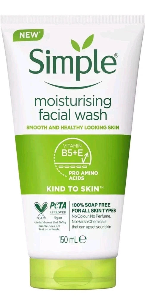 Simple Foaming Face Wash Moisturising 150ml Pack 3 BARGAIN