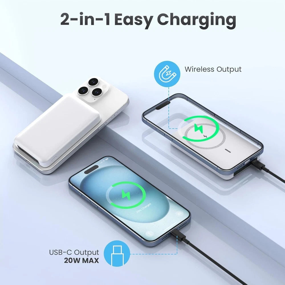 900000mAh Power Bank Magnetic Battery Pack Wireless Charger for iPhone 16/15/14