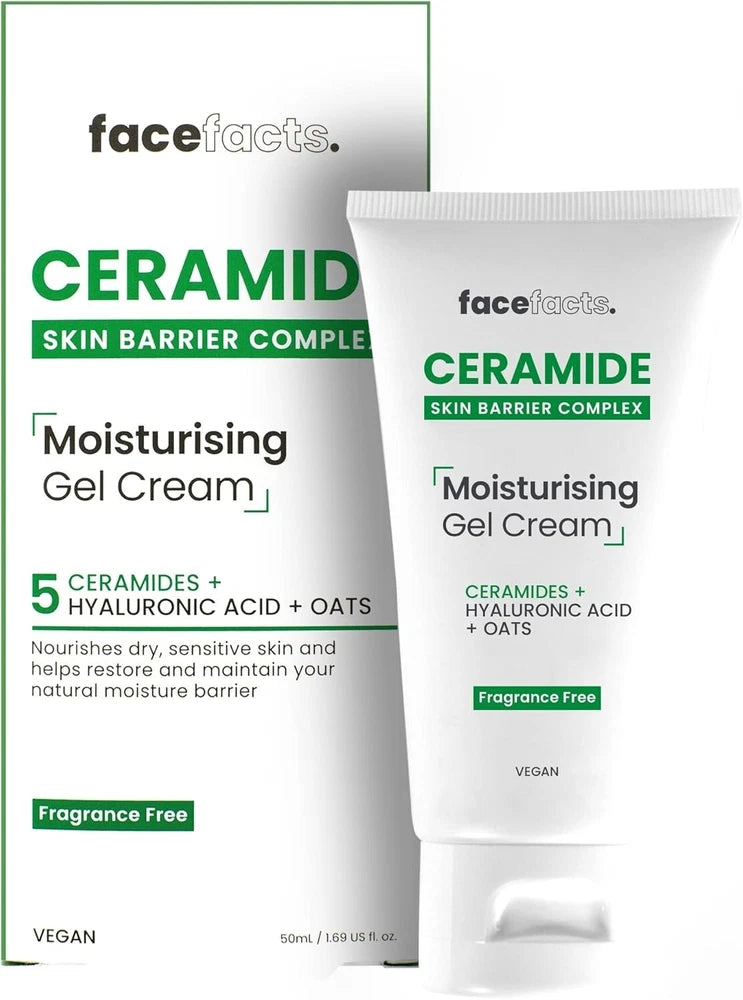 FACE FACTS CERAMIDE SKIN MOISTURISING GEL CREAM FRAGRANCE FREE 50ML
