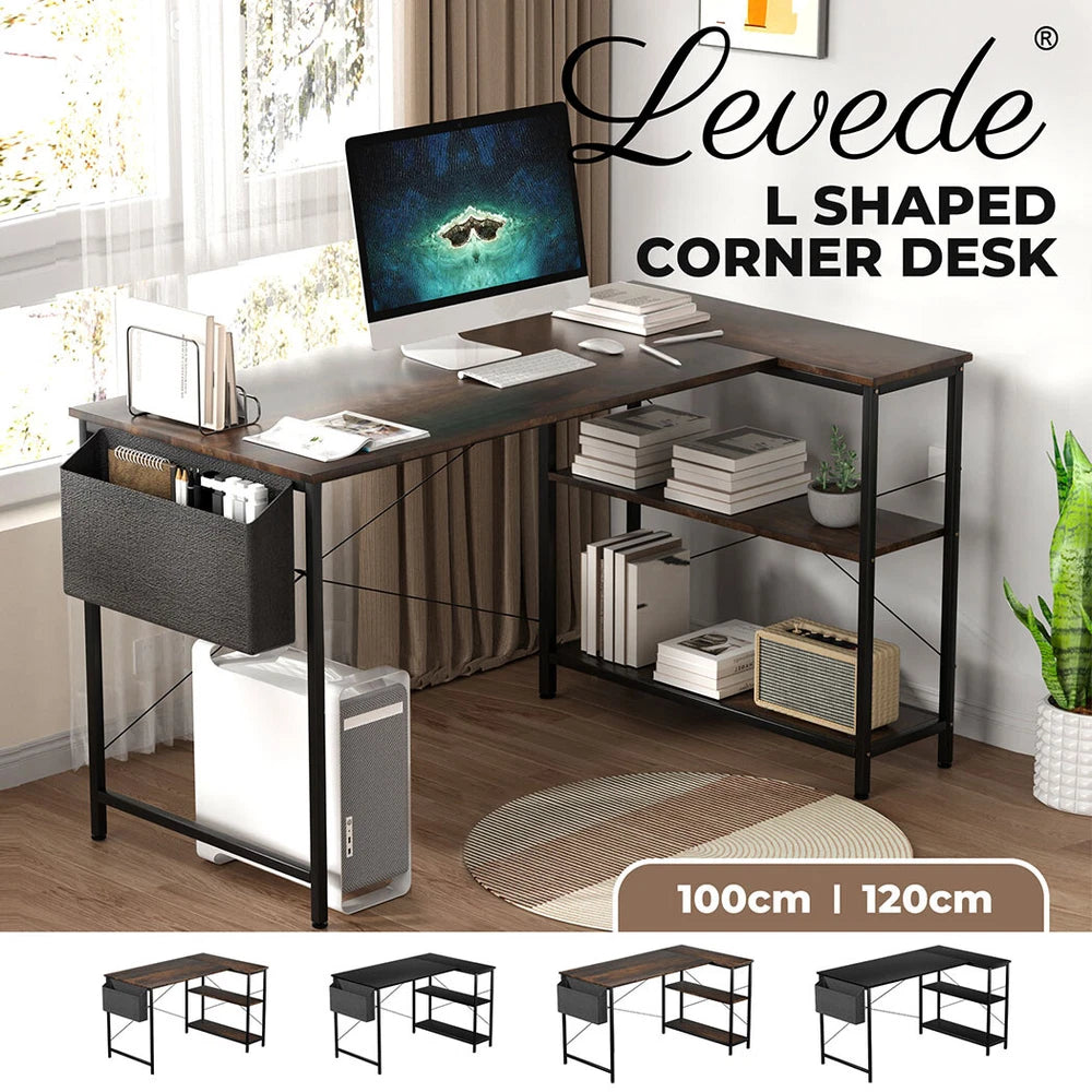 Levede L Shaped Gaming Computer Desk Workstation Study Corner Table Home Office
