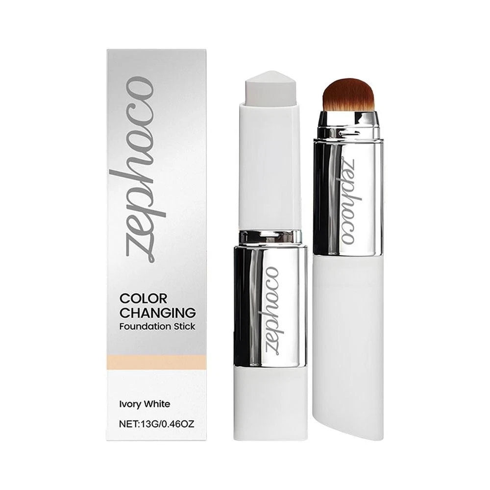 2-in-1 White Foundation Stick Colour Changing Concealer Stick with Brushes UK