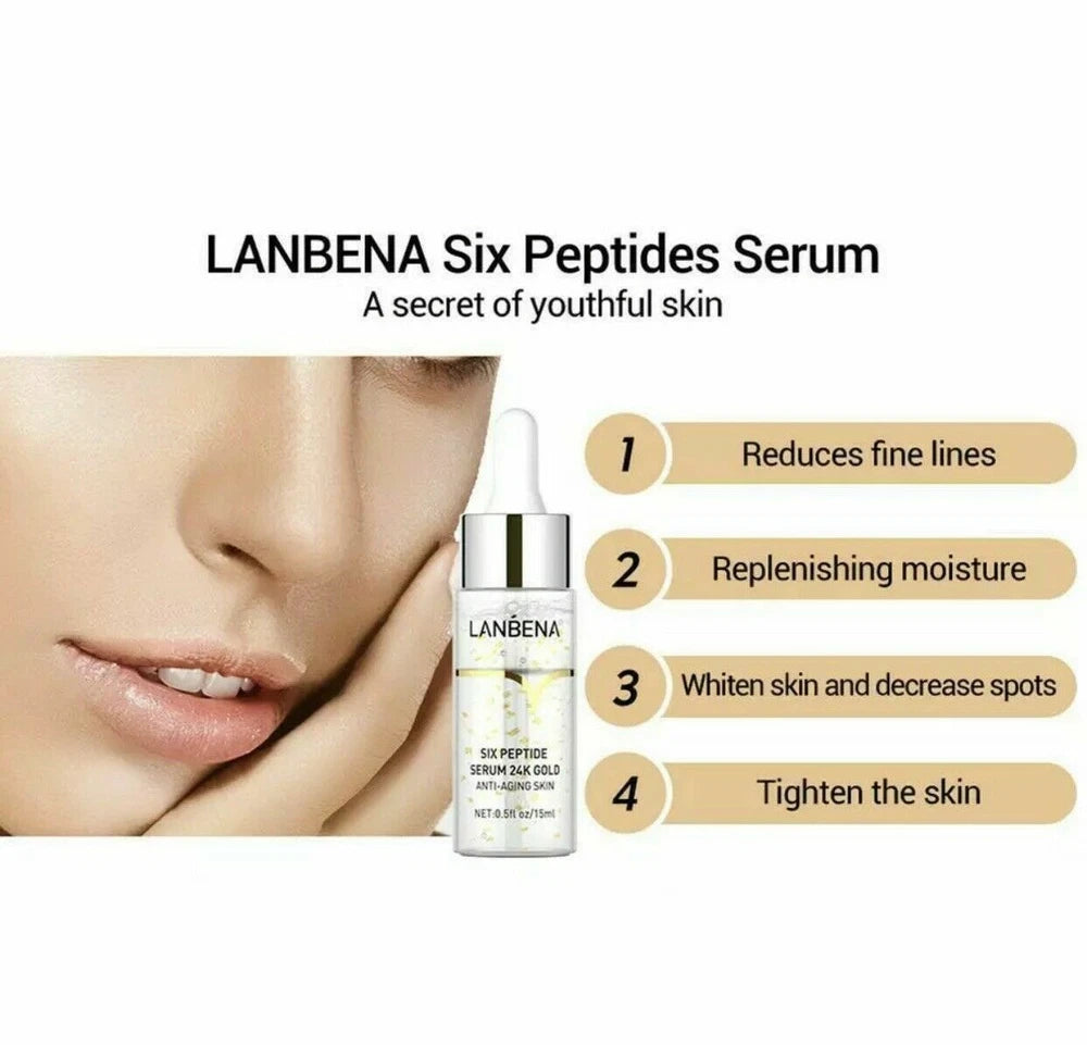 2*Wrinkle Firm Peptide 24K Gold Collagen Face Serum Hyaluronic Acid Anti Aging