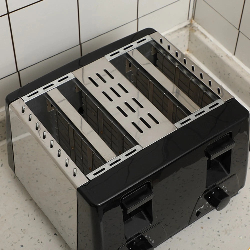 Black Toaster - 4 Slice - Variable Browning - Defrost - Reheat - Extra Wide Slot