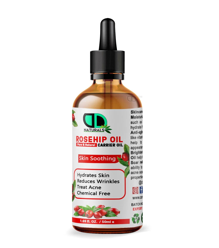 Rosehip Oil Certified Organic Skin Essential Oil Pure & Natural Best Facial Oil