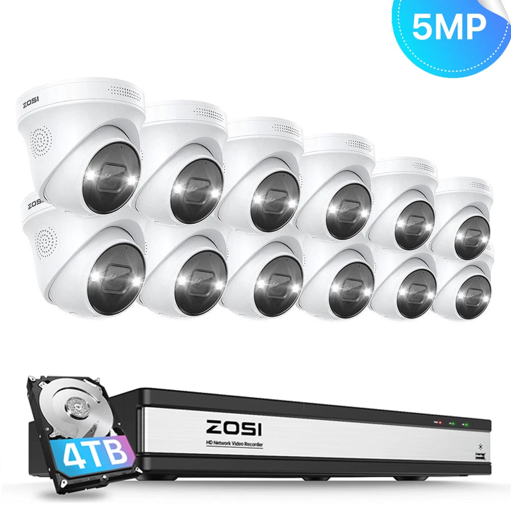 CAMERA POE CCTV 5MP HD IR Security Camera System 4K NVR Home Surveillance Outdoor