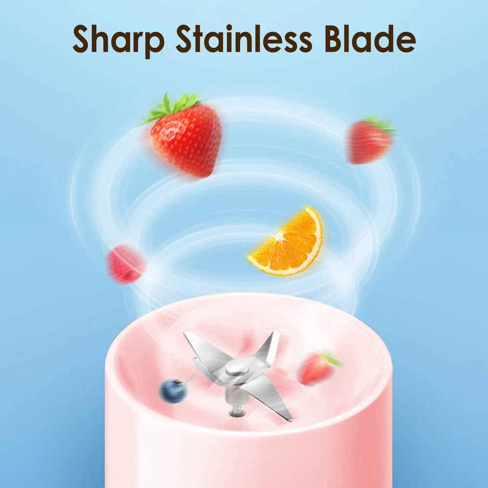 Portable Blender Bottle USB Rechargeable Mini Electric Travel Juicer Fruit Mixer