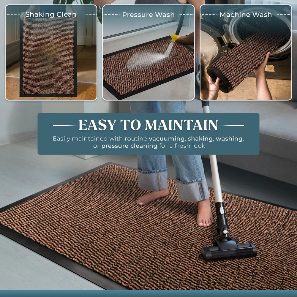 Barrier Mat Entrance Door Mat Heavy Duty Non Slip Dirt Trapper Rubber Back Rugs