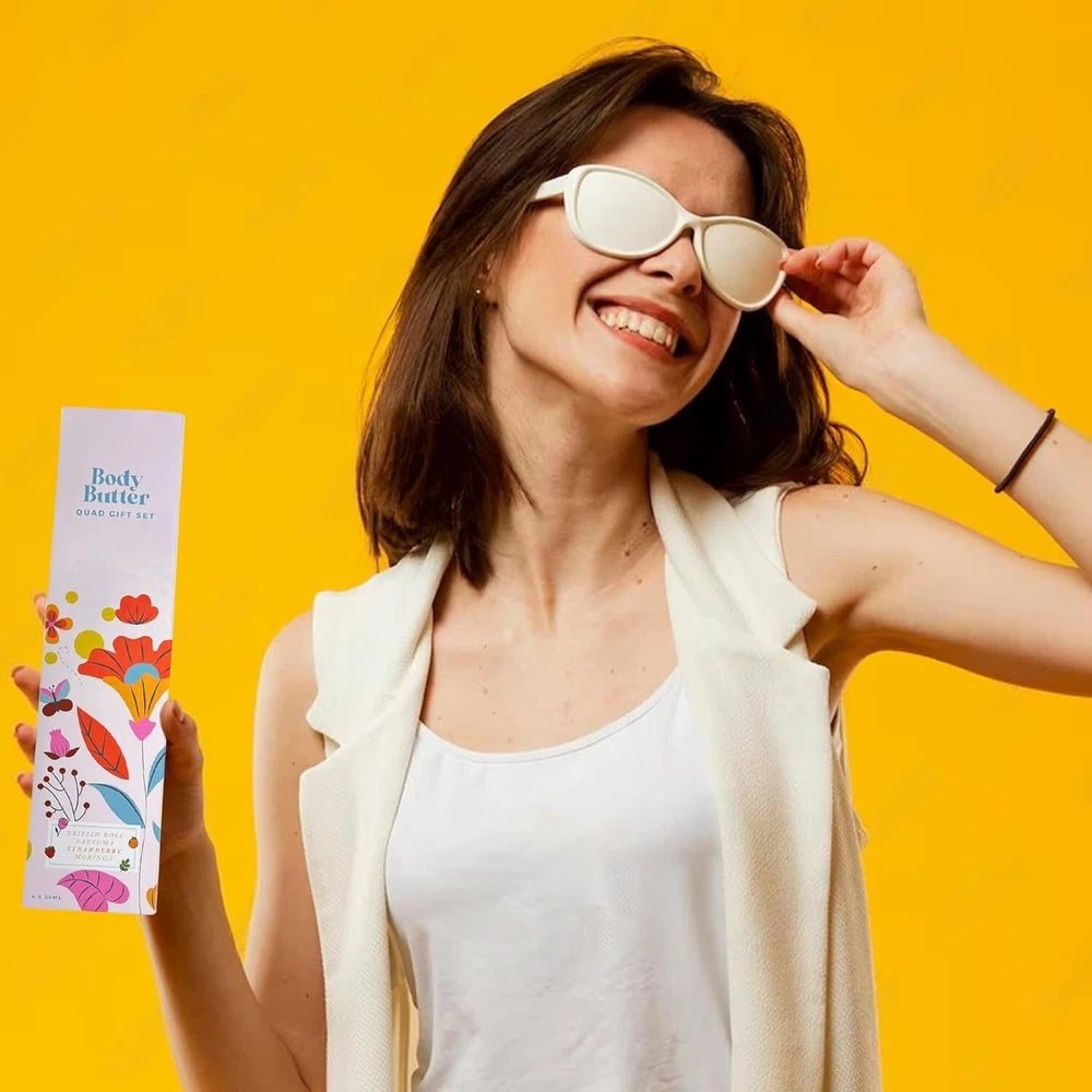 The Body Shop Body Butter British Rose, Moringa, Strawberry, Satsuma 50ml all 4