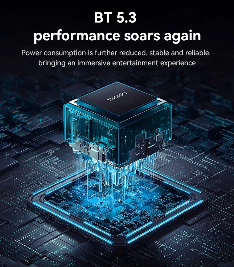 Wireless Bluetooth 5.3 Headphones with Noise Cancelling Over-Ear Earphones 60H