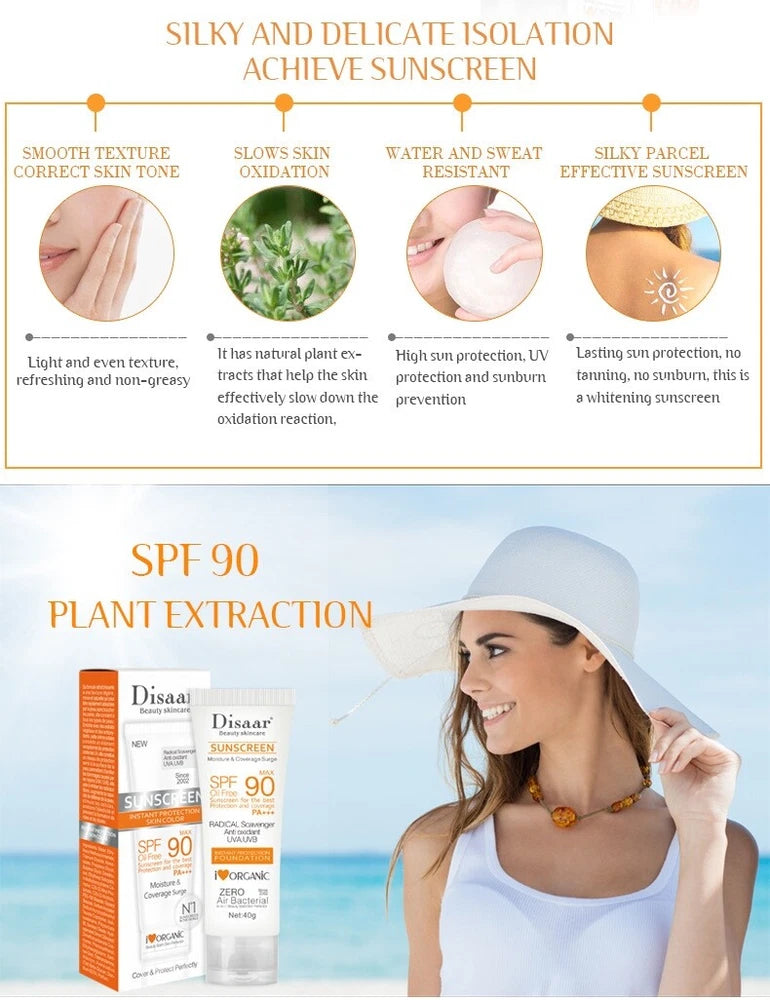 SPF 90 Facial Body Sunscreen Whitening Sun Cream Sunblock Skin Protective Cream