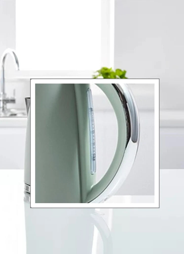 St Steel Kettle Fast Boil 3KW Debranded 1.7L boil Protect Sage Green #B MARKED#