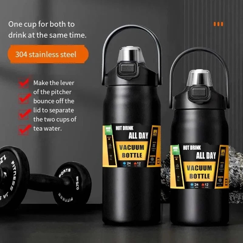 Thermos Flask 304 Stainless Steel Insulated Water Bottle  Sports Cold Hot..