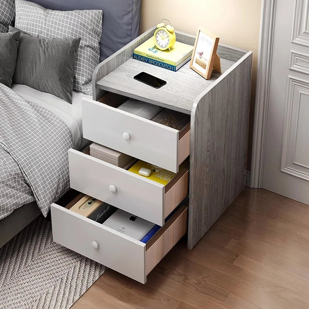 Bedside Table Drawer Cabinet End Side Table Bedroom Furniture Storage Nightstand