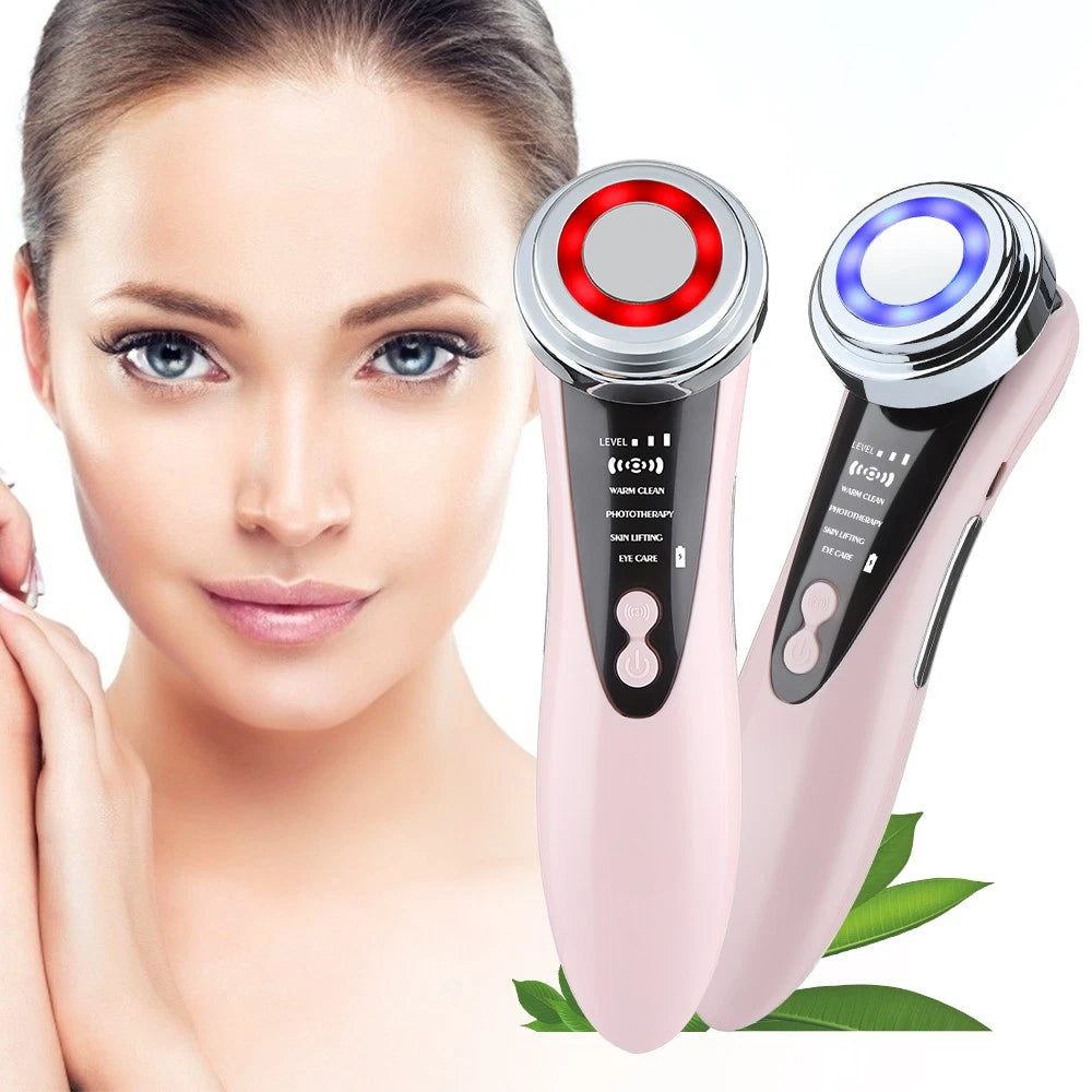 RF Facial Massager Skin Tightening Machine LED Light Photon Therapy Anti-aging