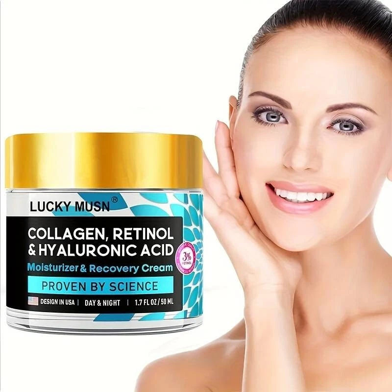 Retinol Collagen Hyaluronic Acid 3% Cream Day Night Anti Ageing Wrinkles Lg 50g