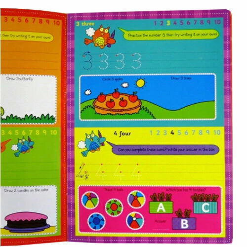 2 x EASY LEARNING CHILDRENS MY FIRST NUMBERS ABC WRITE AND WIPE PRACTICE BOOKS