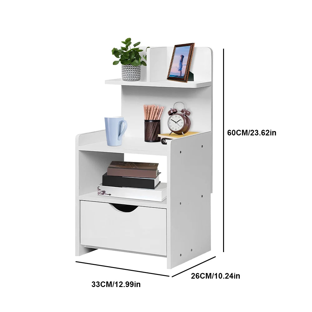 Bedside Table Drawer Cabinet End Side Table Bedroom Furniture Storage Nightstand