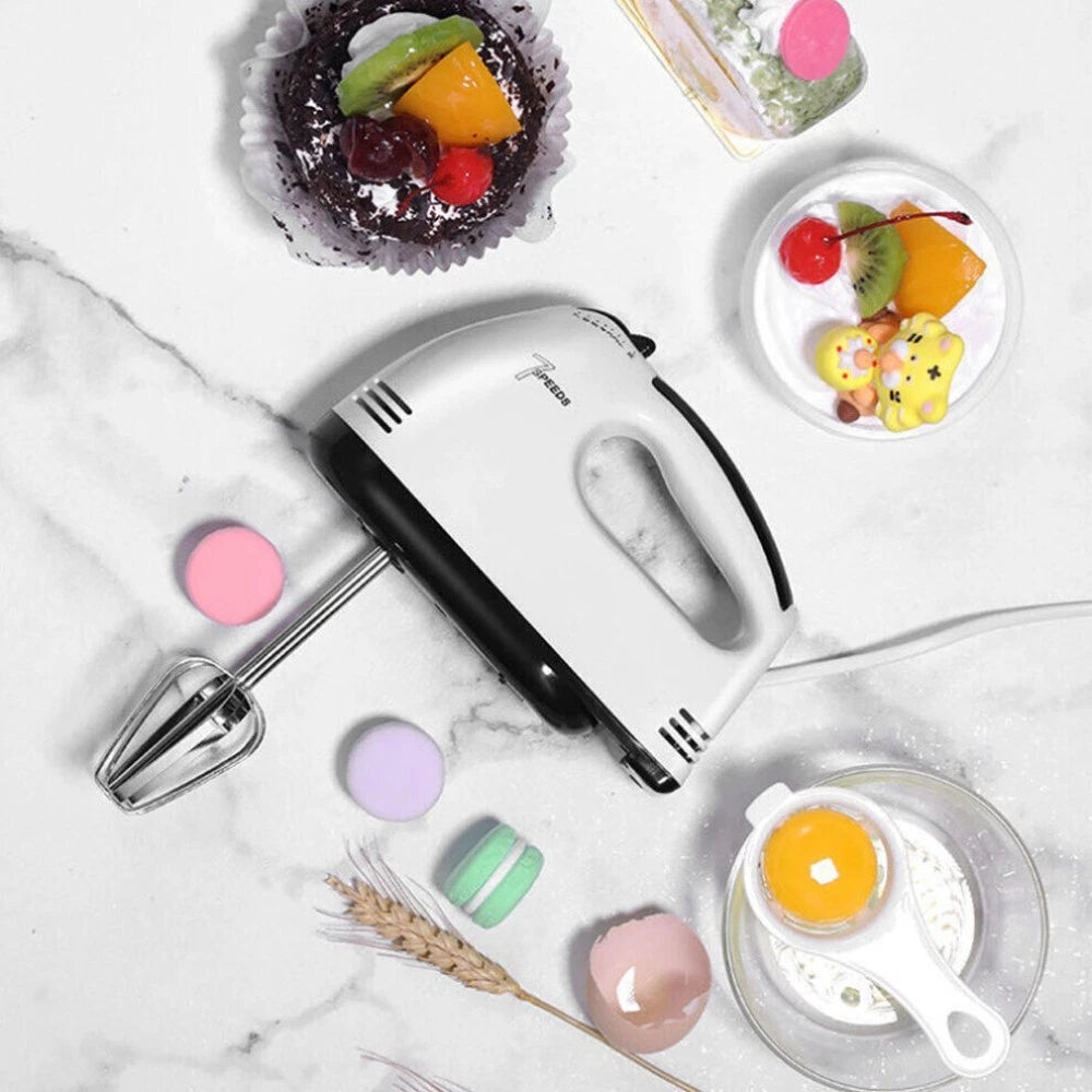 7 Speed Electric Hand Held Mixer Electronic Handheld Whisk Food Blender Cake cz