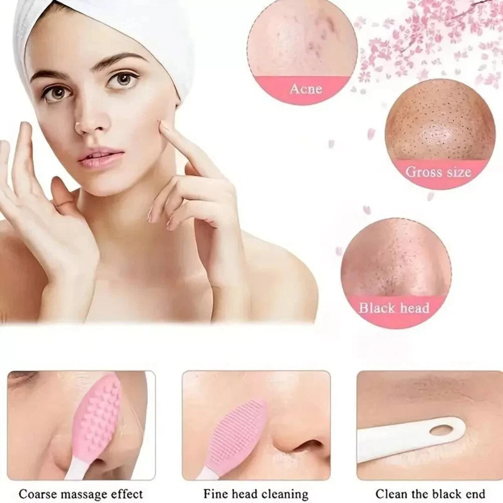 Facial Silicone Brush Exfoliating Cleansing Pores Nose Face Lips Blackhead Skin