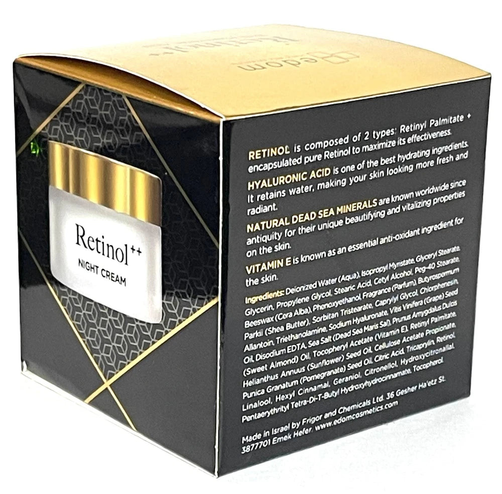 Edom Age 50+ Timeless Night Cream Retinol Facial Hyaluronic Dead Sea Minerals