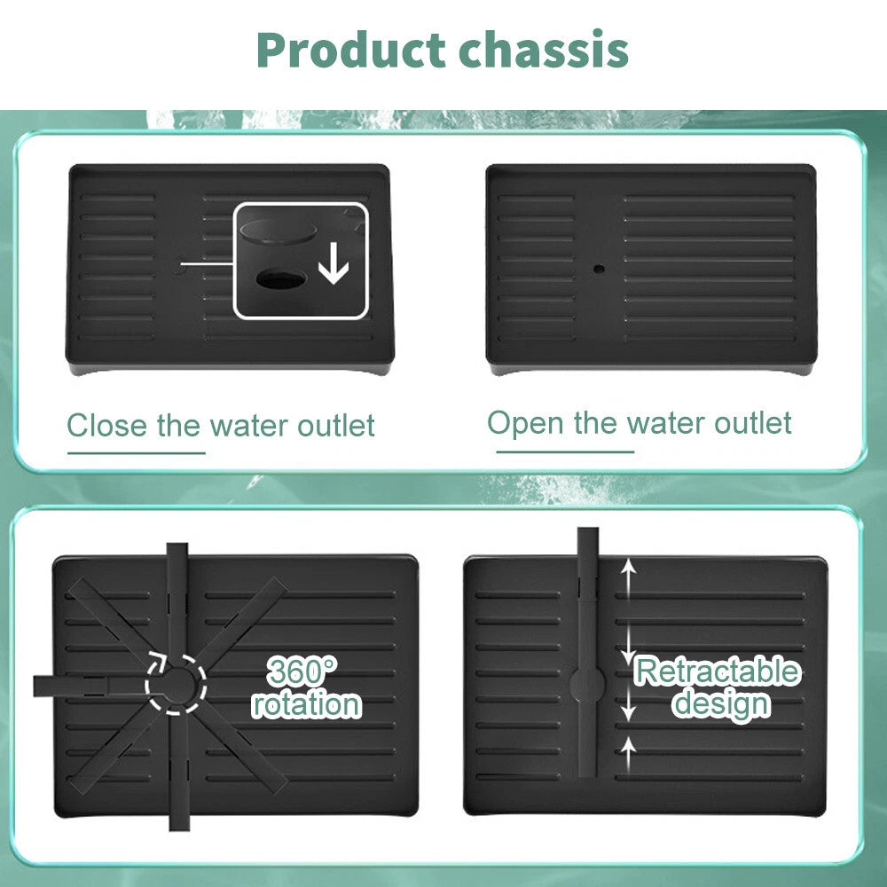 2 Tier Dish Drainer Rack With Drip Tray Kitchen Drying Rack Bowl Plate Holder UK