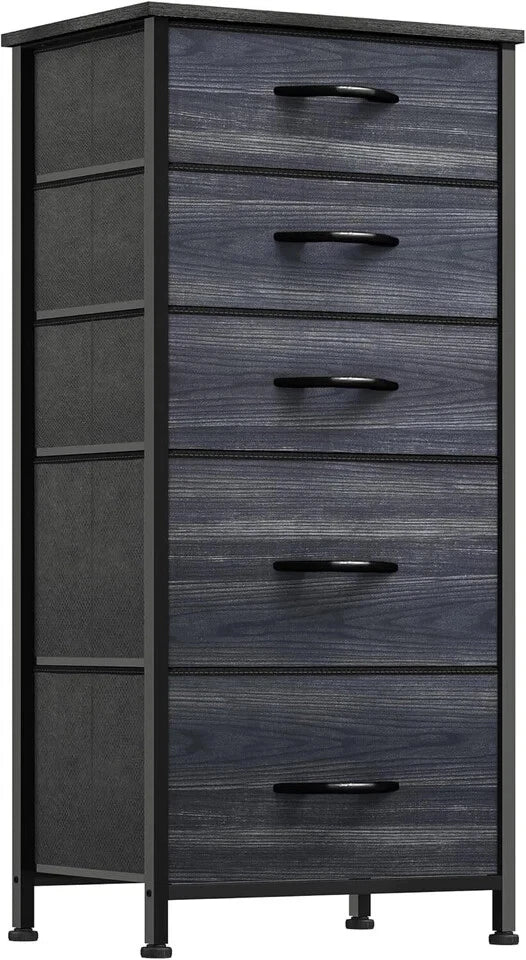 Chest of Drawers Bedroom Furniture Storage Bedside Cabinet 5 Fabric Drawer