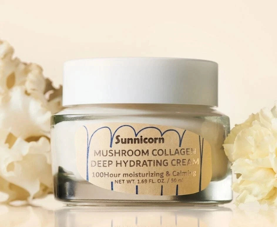 Sunnicorn Mushroom Collagen Deep Hydrating Cream 50ml 100Hr Moisture - FREE SHIP