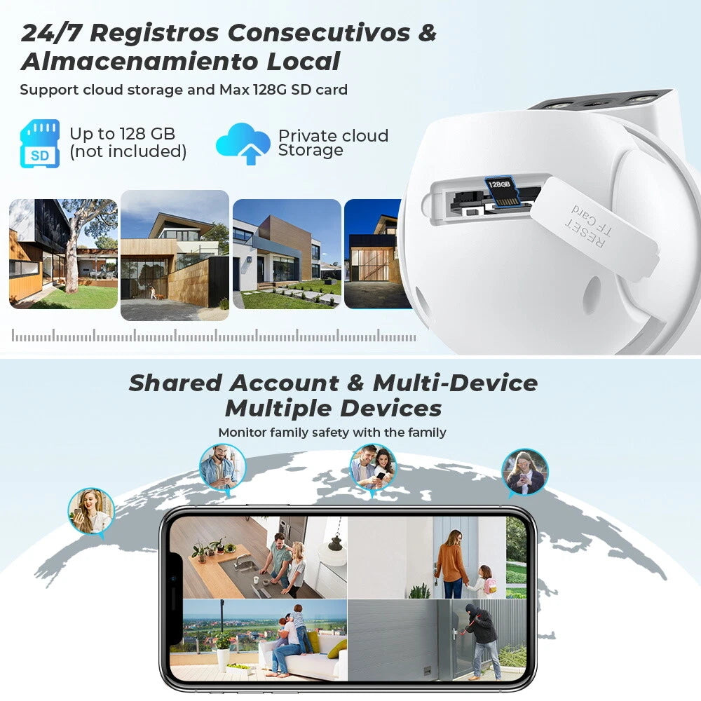 8MP Wireless 4K WIFI IP Camera CCTV PTZ Smart Home Outdoor Security IR Cam IP66