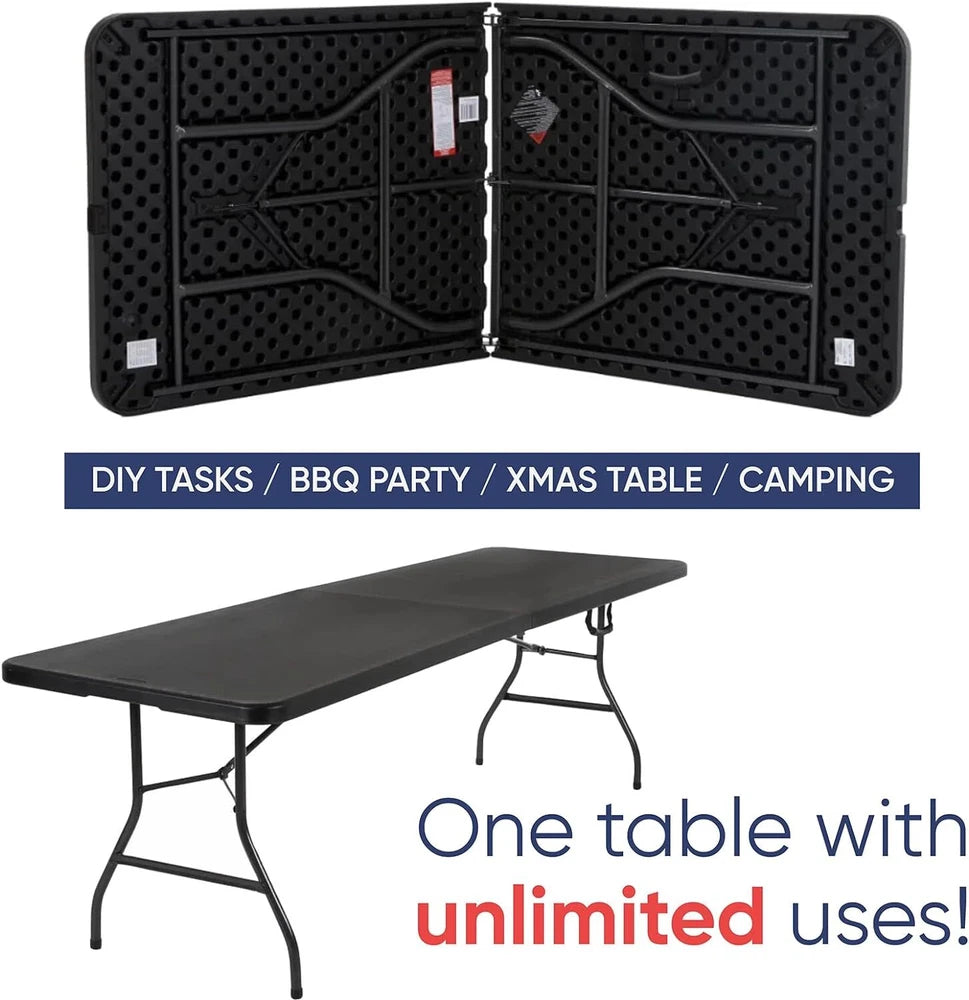 4ft/6ft Trestle Folding Table Indoor Outdoor Garden Plastic Picnic BBQ Catering