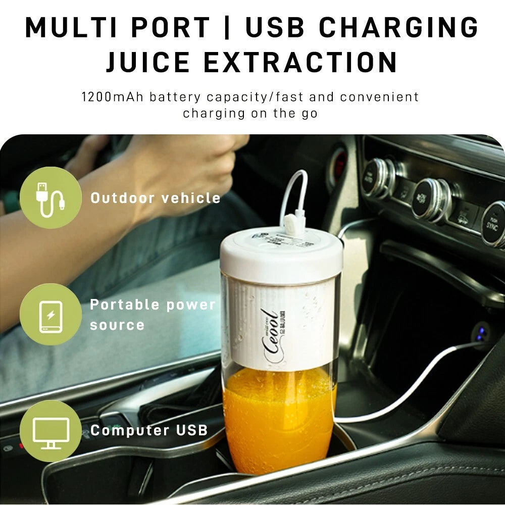 Portable Electric Juicer Cup Fruit Blender Maker Bottle Mixer USB Rechargeable.