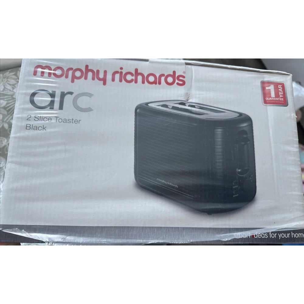 Black Toaster- 2 Slice-Variable Browning -Defrost -Reheat - Extra Wide Slot 850W