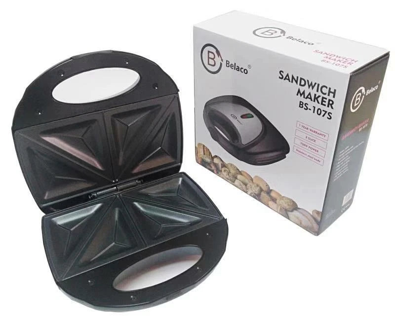 Belaco Sandwich Maker 2 Slice Sandwich Toaster Machine Non-Stick Easy Clean 750W