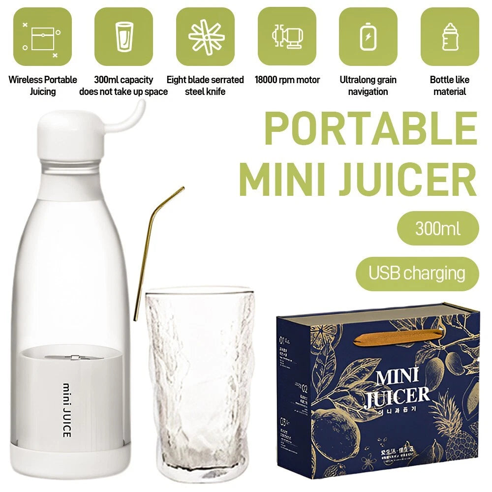 Portable Electric Juicer Cup Fruit Blender Maker Bottle Mixer USB Rechargeable.