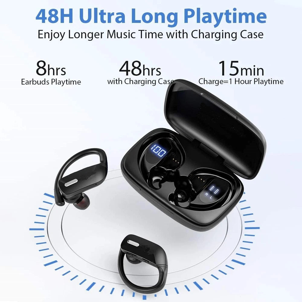 Wireless Bluetooth Earphones Sports Headphones Ear Hook Running Earbuds Headset
