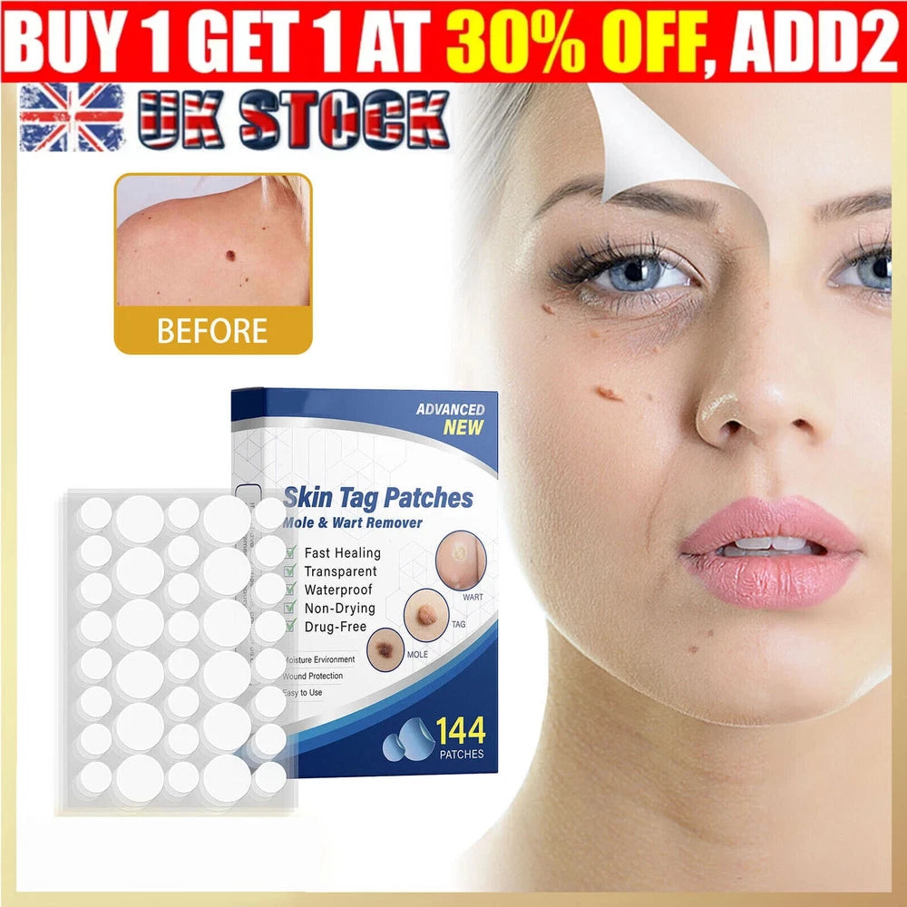 144pcs Skin Tag Remover Patches Quick Effective Mole Wart Removal Pad Sticker UK