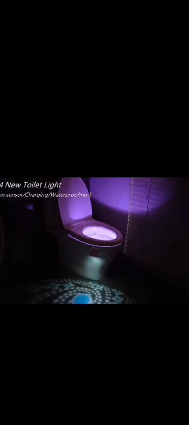 Rechargeable Toilet Bowl Night Light 16 Color LED USB-C PIR Sensor Bathroom Lamp