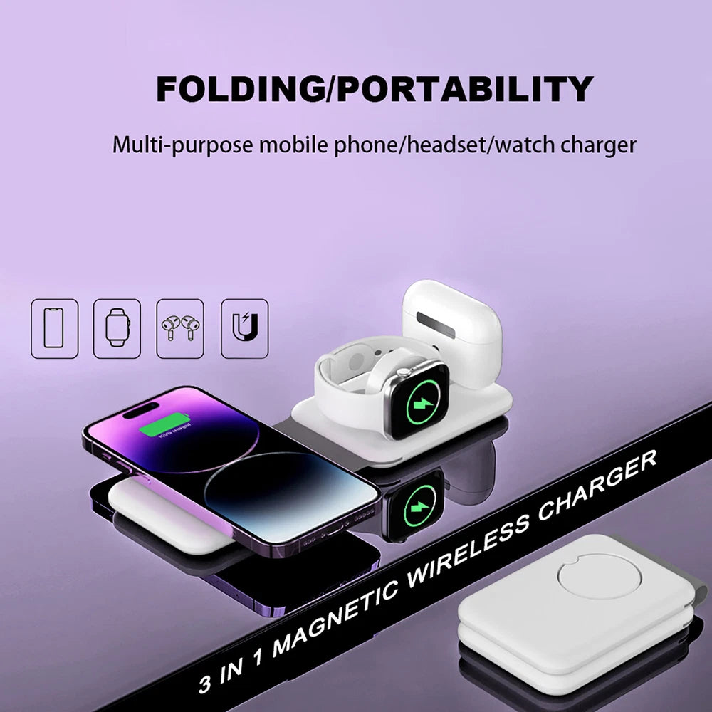 3in1 Wireless Charger Dock Charging Station For Apple Watch iPhone 16 15 14 13 X