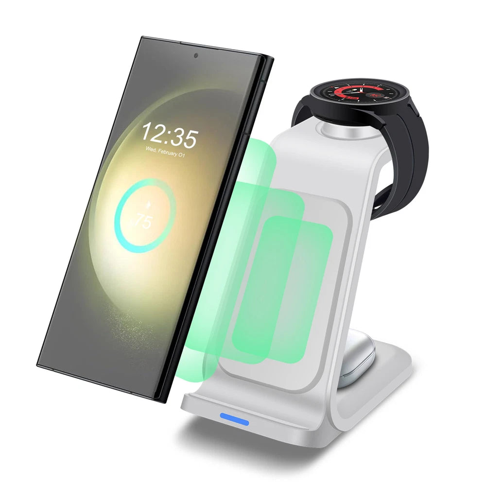 Wireless Charger Dock 3in1 Charging Station For Samsung Galaxy Watch 6/5 S24 S23