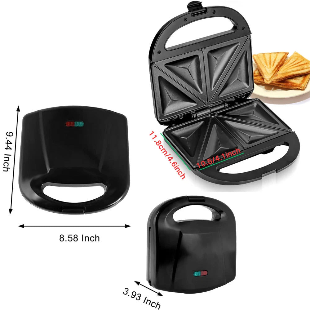 Toastie Maker 2 Slice Sandwich Toaster Non-Stick Machine Easy Clean 750W New UK