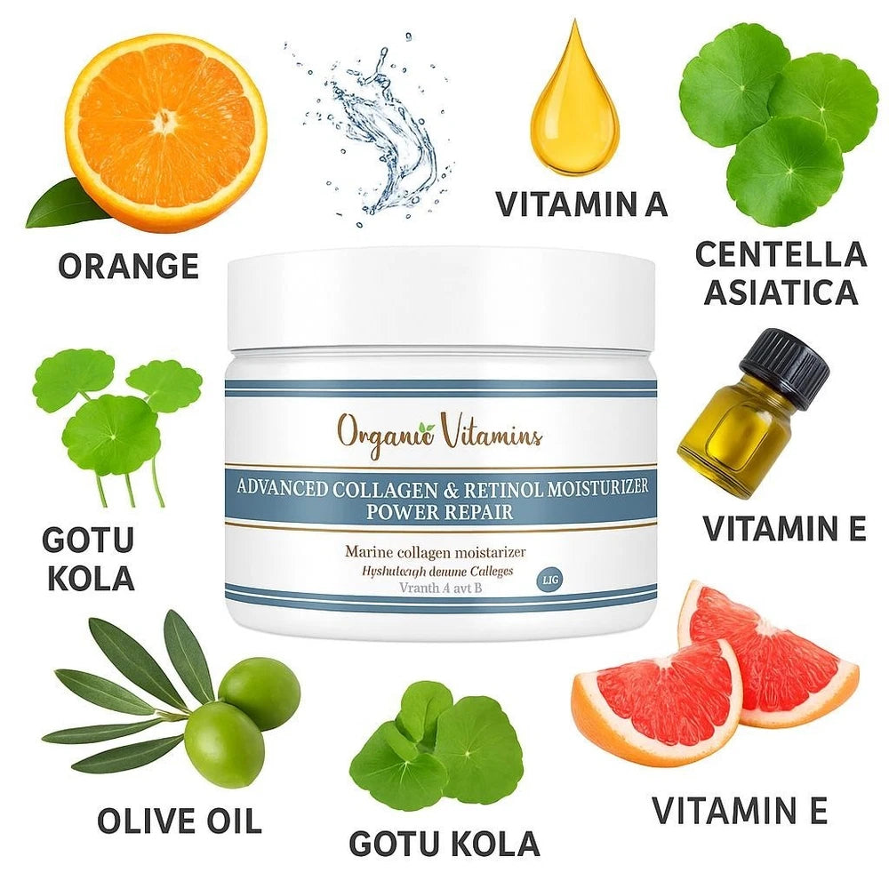 2 Natural Collagen Beauty Cream 8 oz HYDROLIZED SKIN CARE ( 2 JAR )Retinol Face