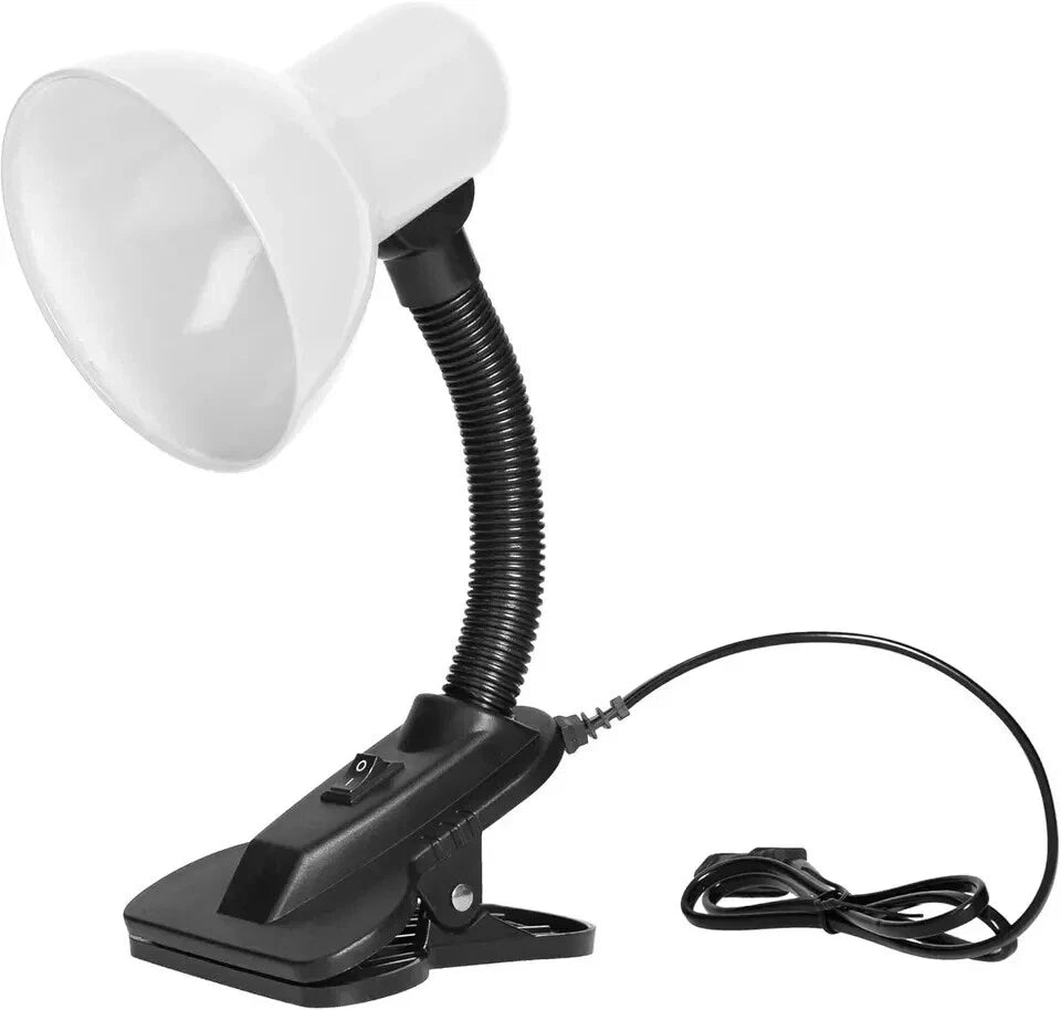 Adjustable Desk Clamp Lamp Bed Study Reading Light Clip On Table Lamp Black