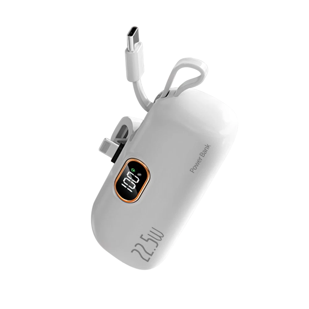 Mini Power Bank Portable 8000mAh Fast Charger USB-C & iPhone Dual Connector NEW