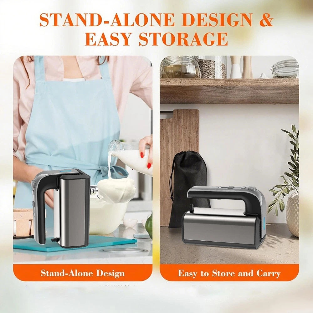 800W Electric Hand Mixer Food Whisk 5 Speeds Turbo Egg Beater Cake Baking